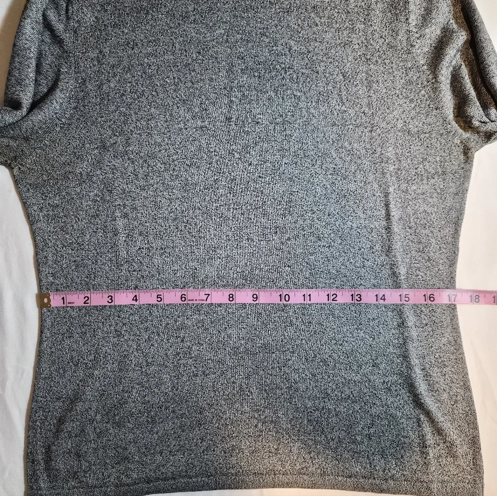 ​Valerie Separates 100% Silk Grey Mock Neck Knit Sweater Large L - Picture 5 of 8